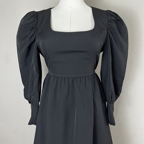 Pomander Place Dress Size XS Black Fit Flare Andie Long Sleeve Preppy Tuckernuck - Picture 2 of 10